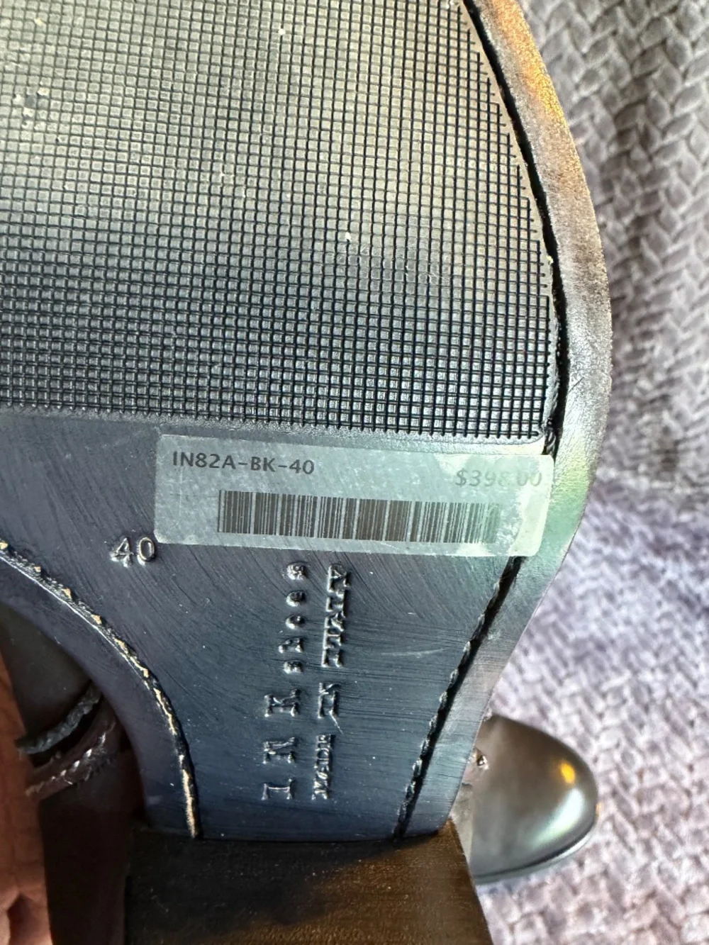 I.N.K. Shoes Black Leather Western Chelsea size: 40
